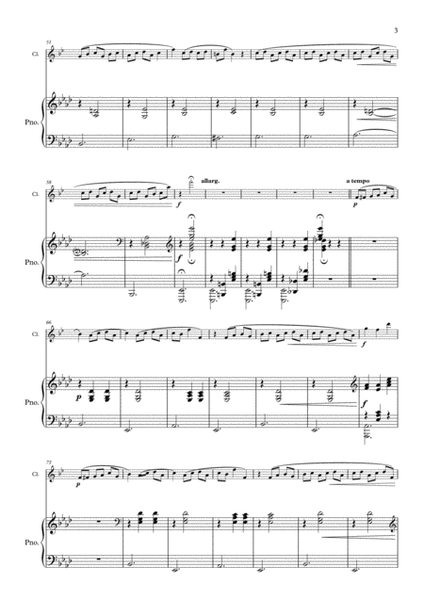 Valse Ballet for Clarinet in B Flat and Piano