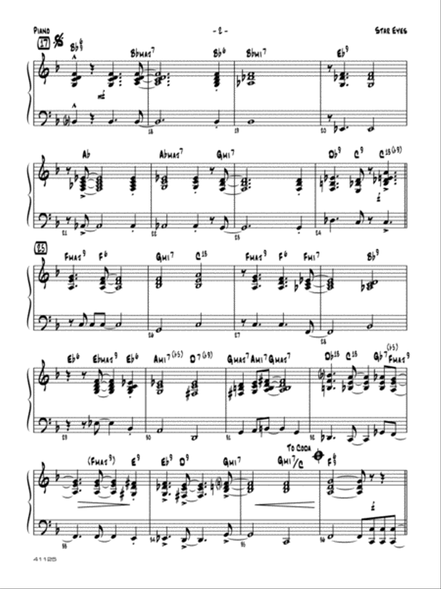 Star Eyes: Piano Accompaniment Jazz Ensemble scores gallery preview page 2