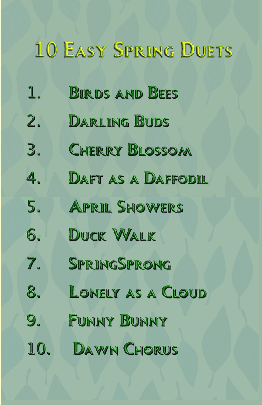10 Easy Spring Duets for Flute and Alto Saxophone Woodwind Duet scores gallery preview page 2