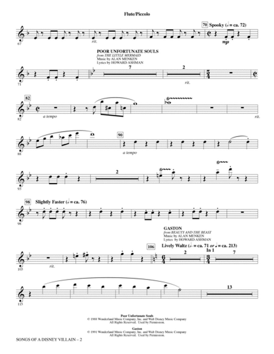 Songs of a Disney Villain (Choral Medley) - Flute/Piccolo