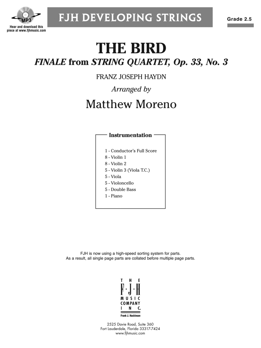 The Bird: Score String Orchestra scores gallery preview page 1