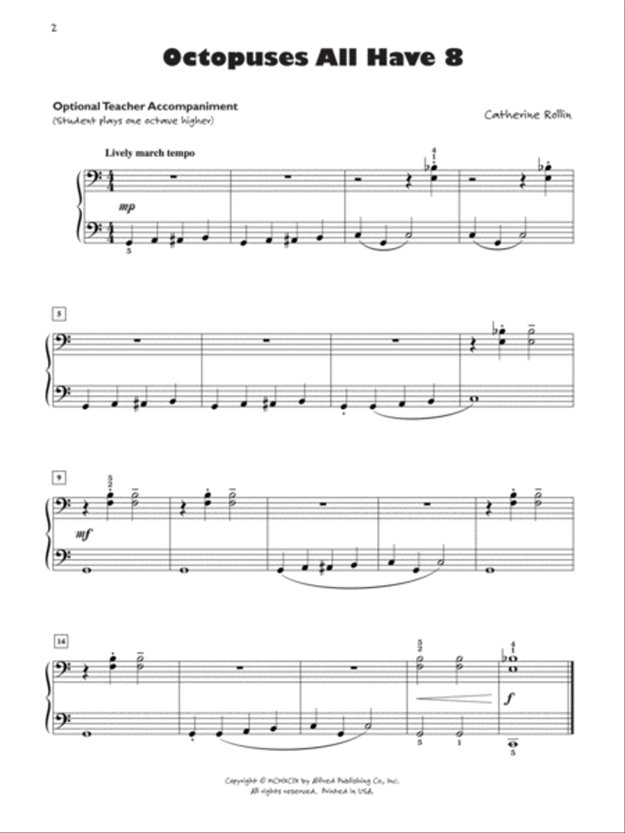 Octopuses All Have 8 Easy Piano scores gallery preview page 2