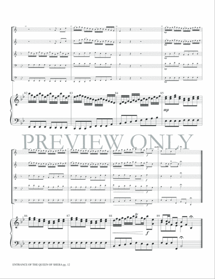 Entrance of the Queen of Sheba Brass Ensemble scores gallery preview page 14
