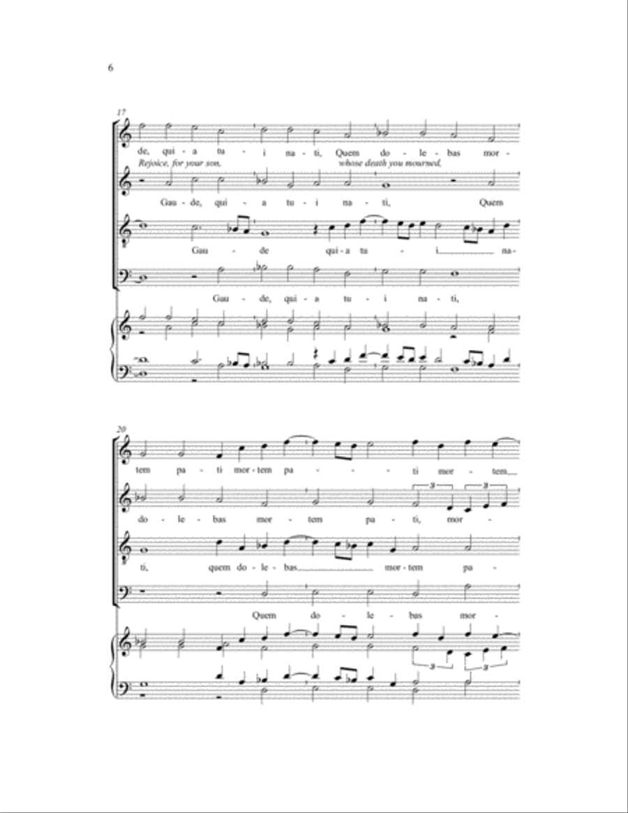 Gaude Virgo, Mater Christi 4-Part scores gallery preview page 5