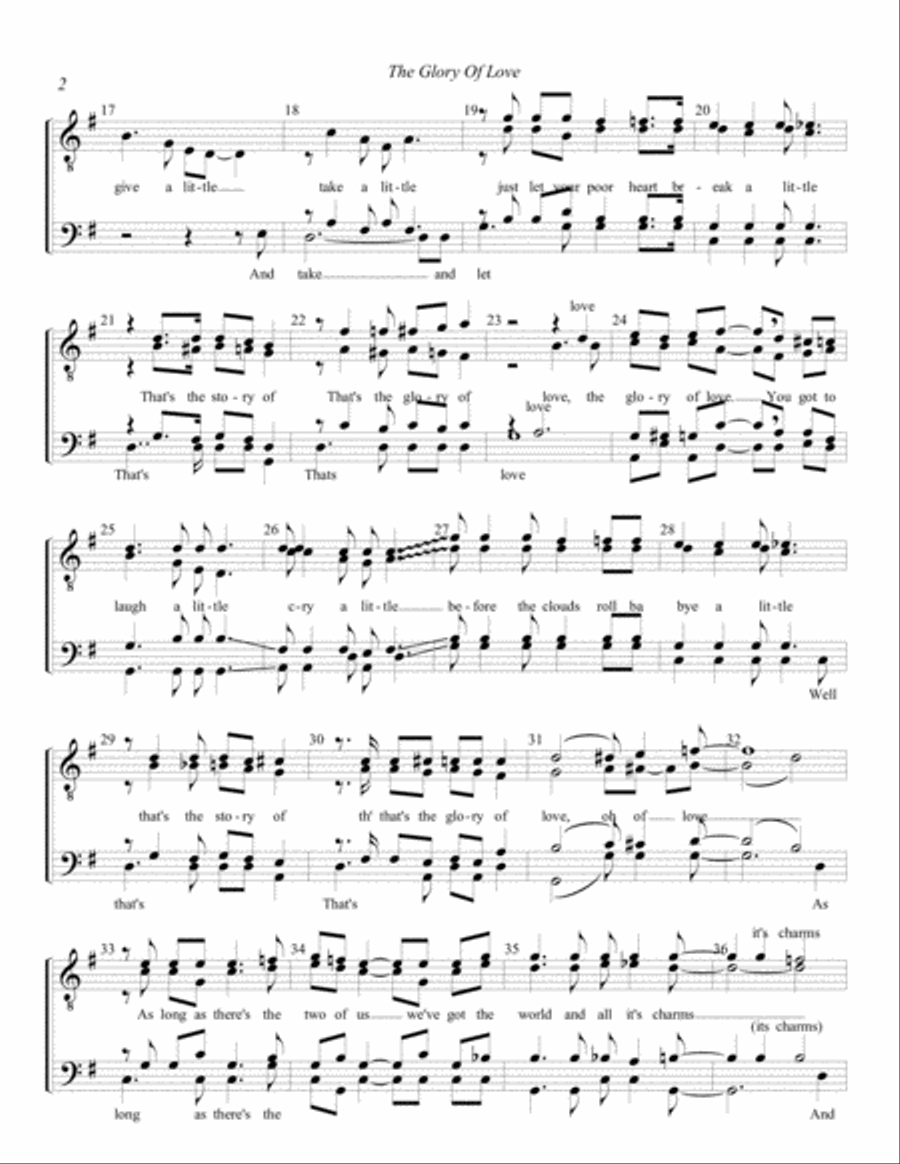 The Glory Of Love The Glory Of Love TTBB scores gallery preview page 2