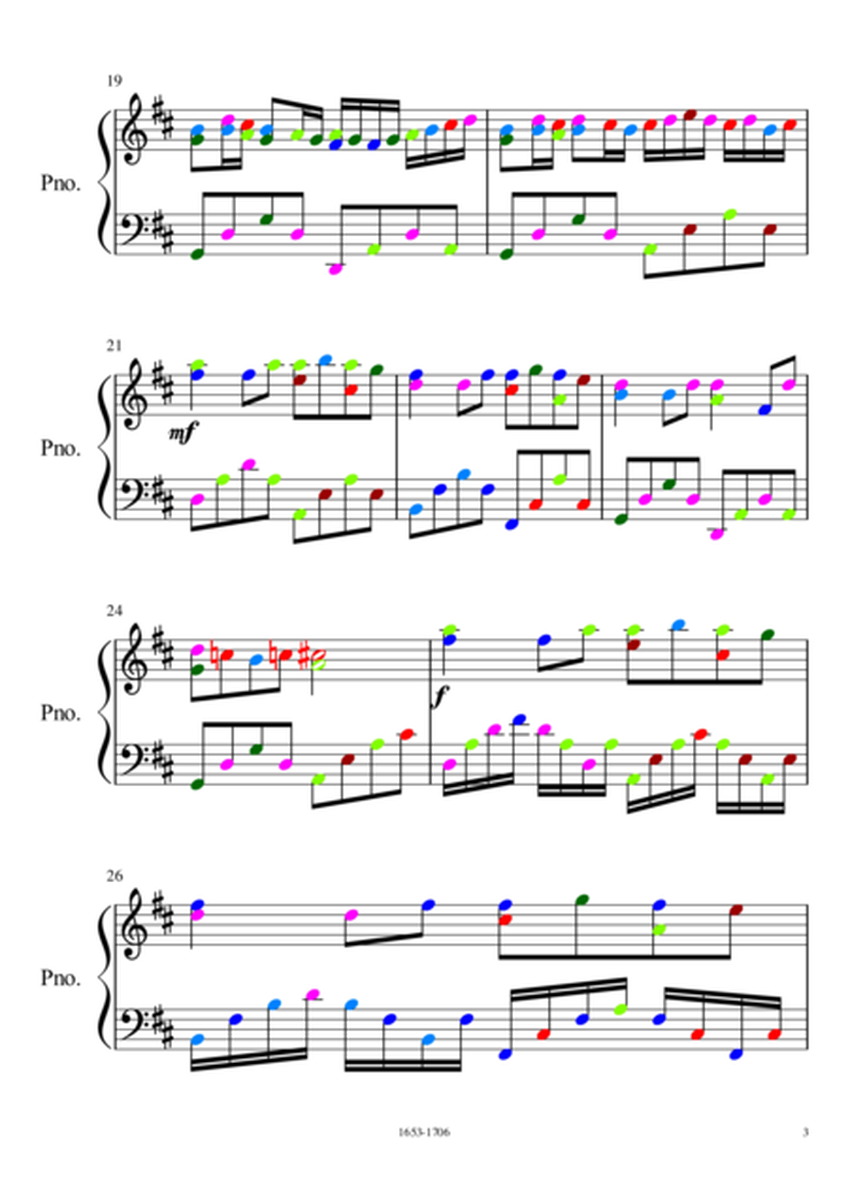 Canon in D major beautiful piano arrangement (colorful notes)