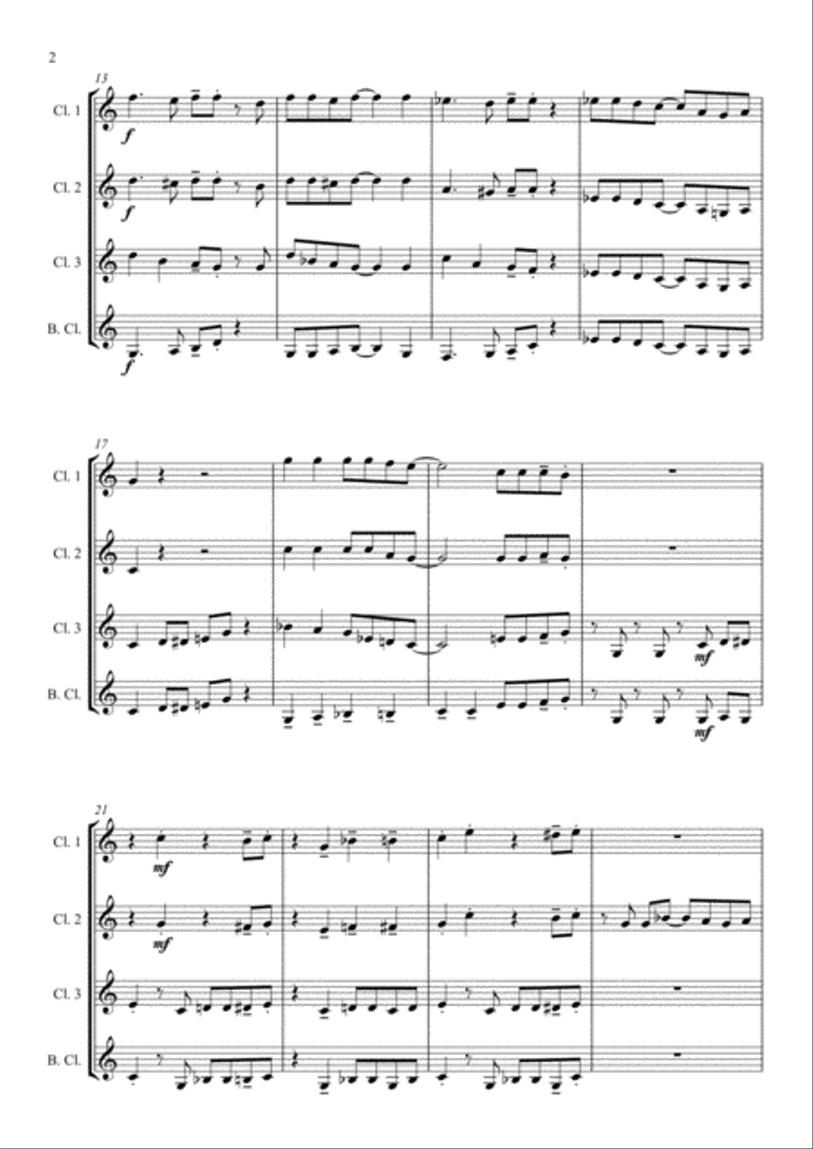 Hip 2 Dat! for Clarinet Quartet Clarinet Quartet scores gallery preview page 2