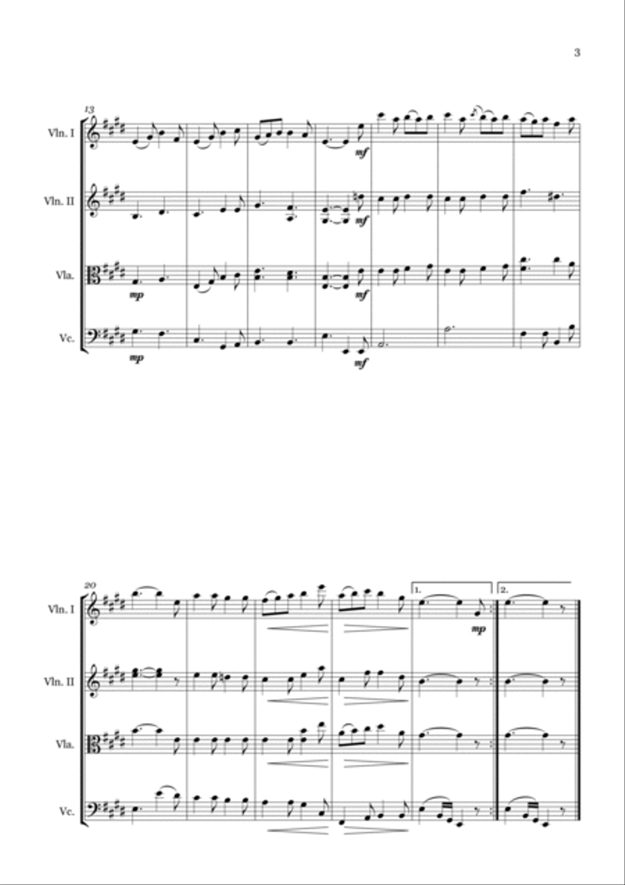 A Yorkshire Boy String Quartet scores gallery preview page 3
