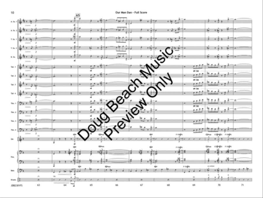 Our Man Dan (Score) Jazz Ensemble scores gallery preview page 11