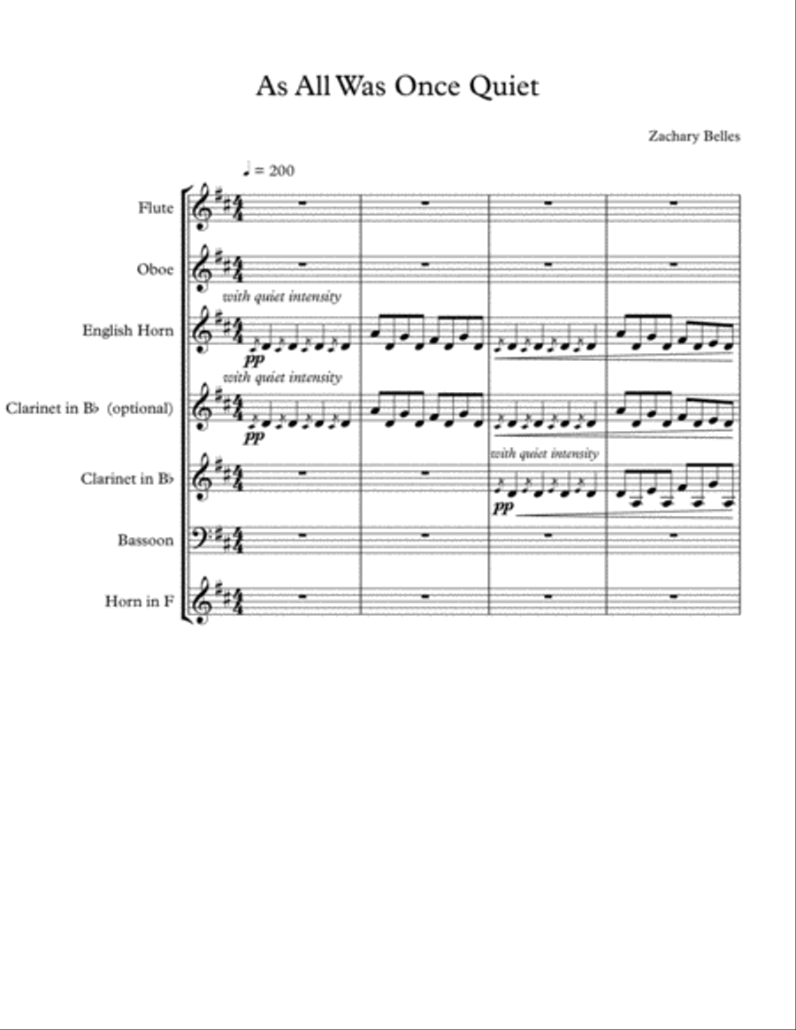 As All Was Once Quiet Woodwind Quintet scores gallery preview page 1