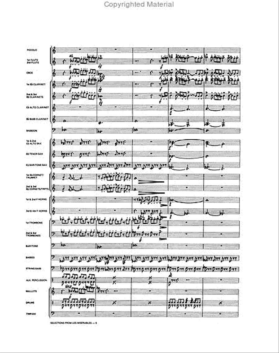 Selections from Les Misérables Concert Band scores gallery preview page 5