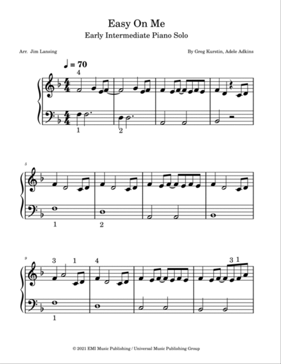 Easy On Me Easy On Me Piano Method scores gallery preview page 2