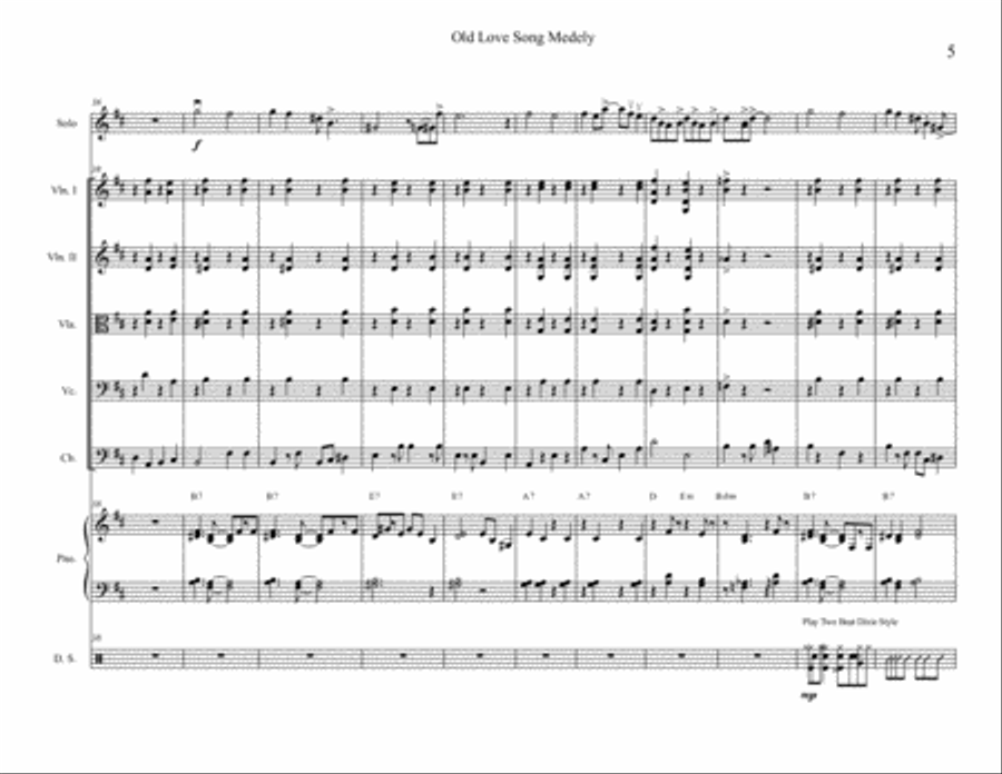 Old Love Song Melodies for Jazz String Ensemble String Orchestra scores gallery preview page 6