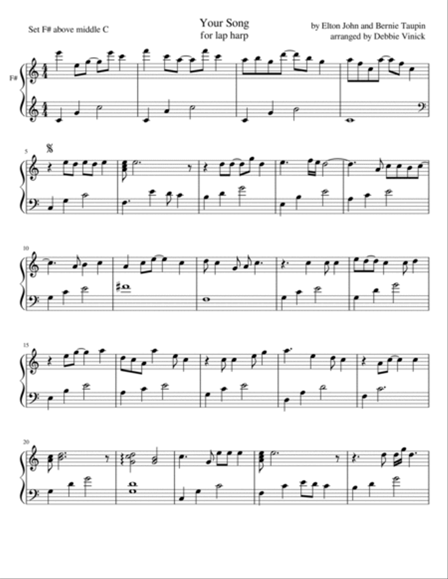 Your Song Celtic Harp scores gallery preview page 2