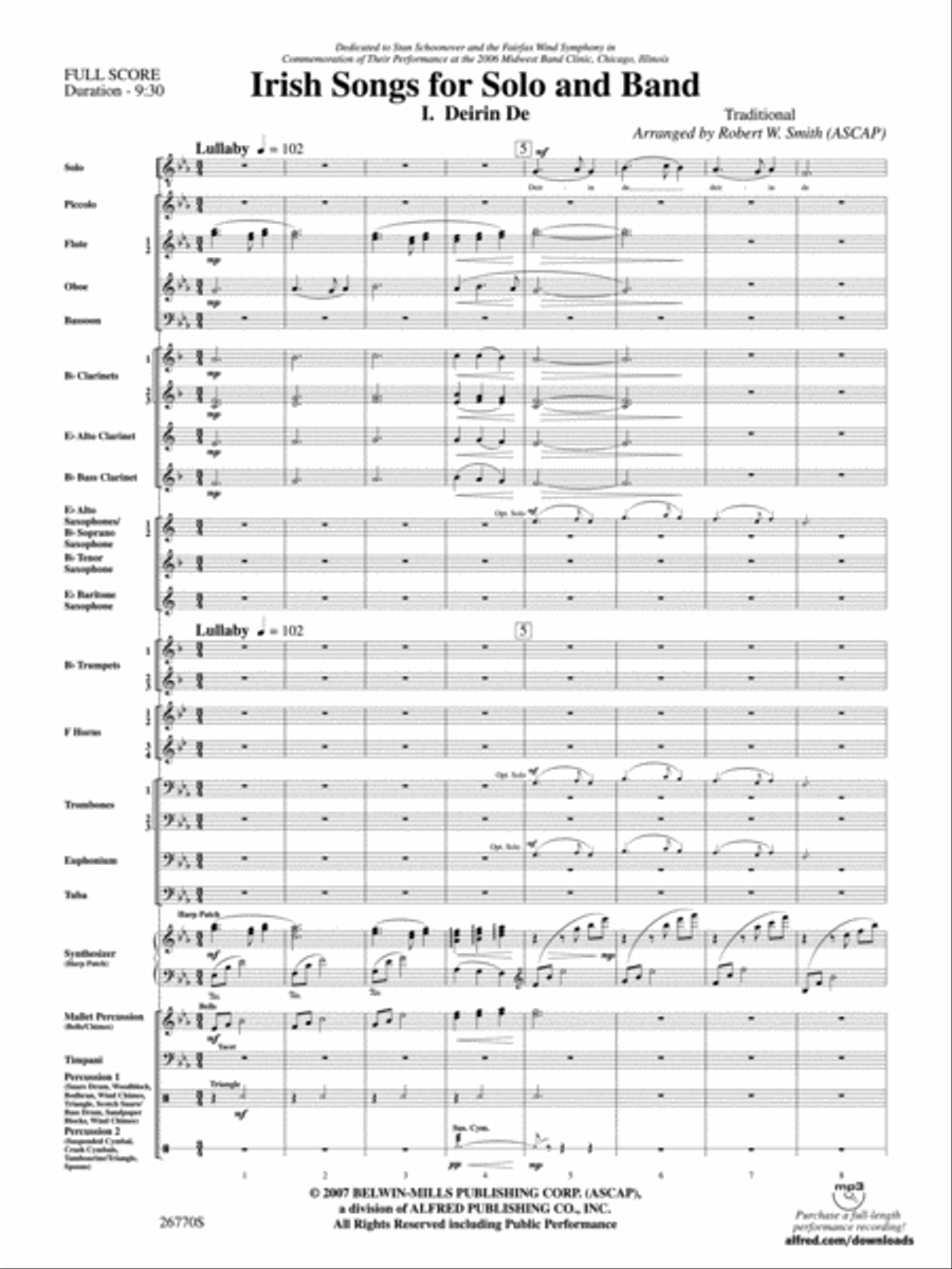 Irish Songs Concert Band scores gallery preview page 2