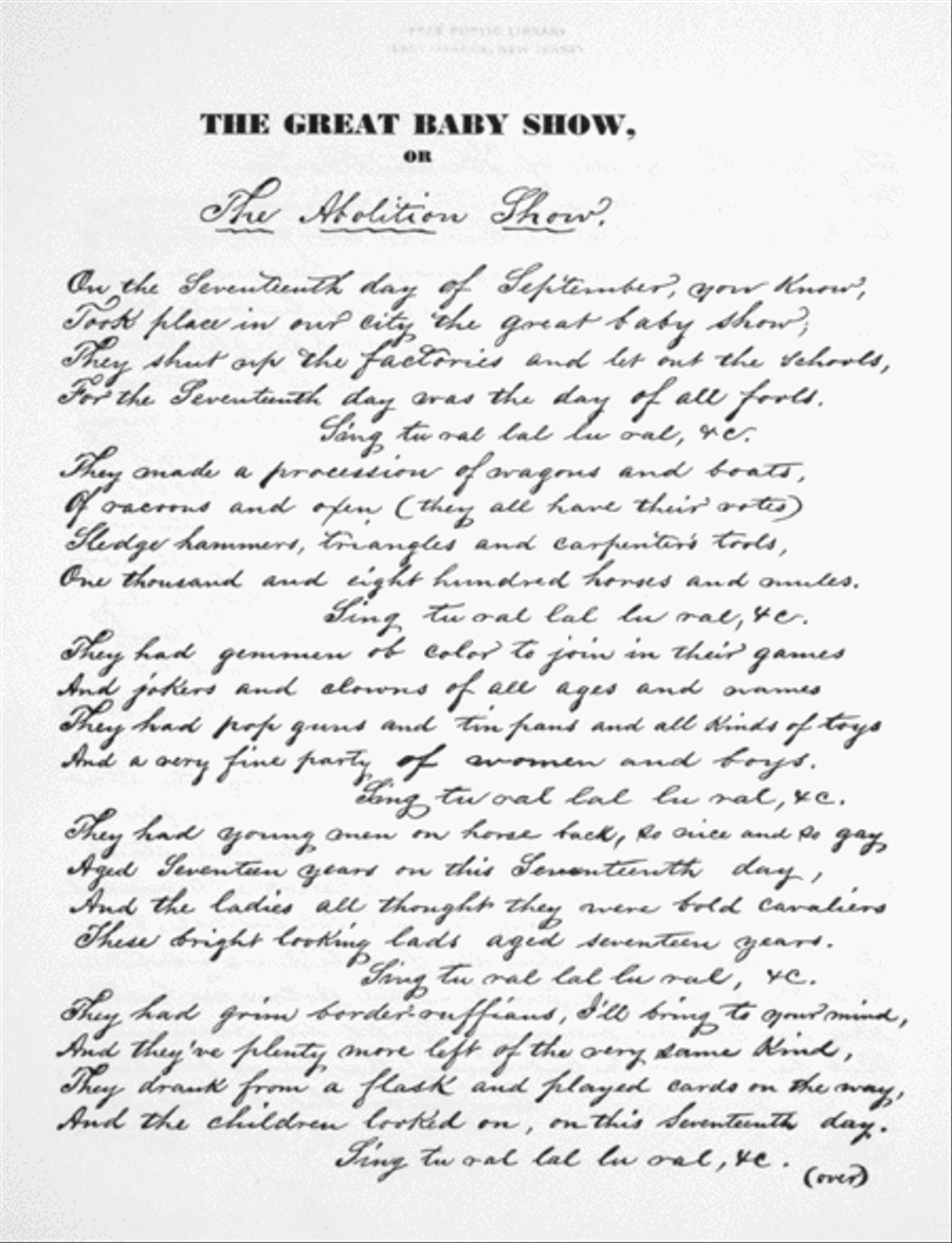 The Great Baby Show, or, The Abolition Show Voice scores gallery preview page 1