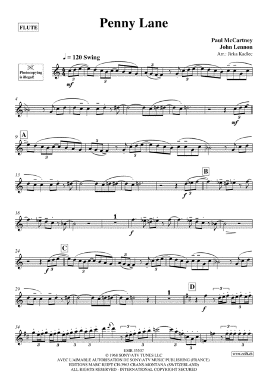 Penny Lane Penny Lane Flute Solo scores gallery preview page 2