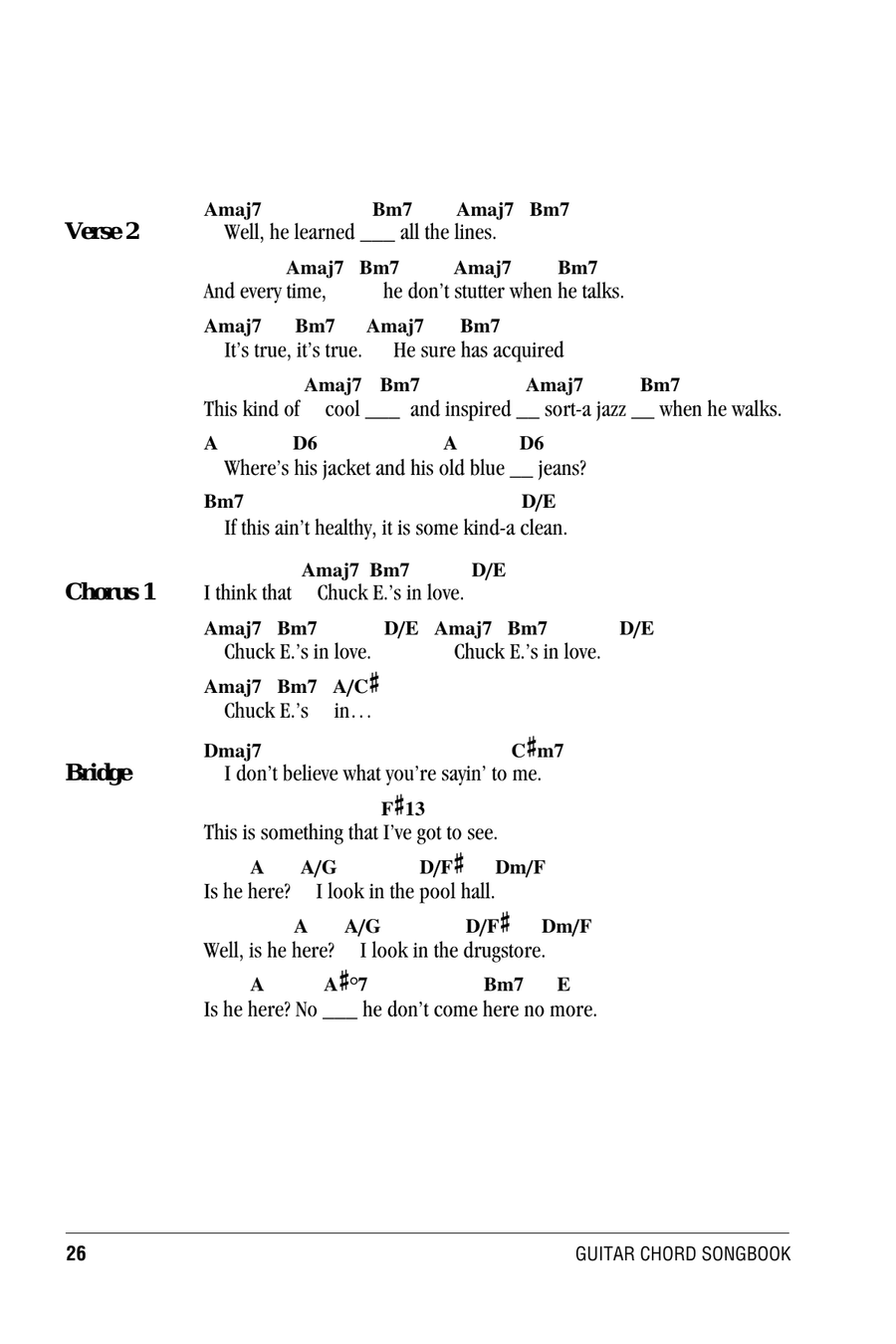 Chuck E's In Love Chuck E's In Love Acoustic Guitar scores gallery preview page 2