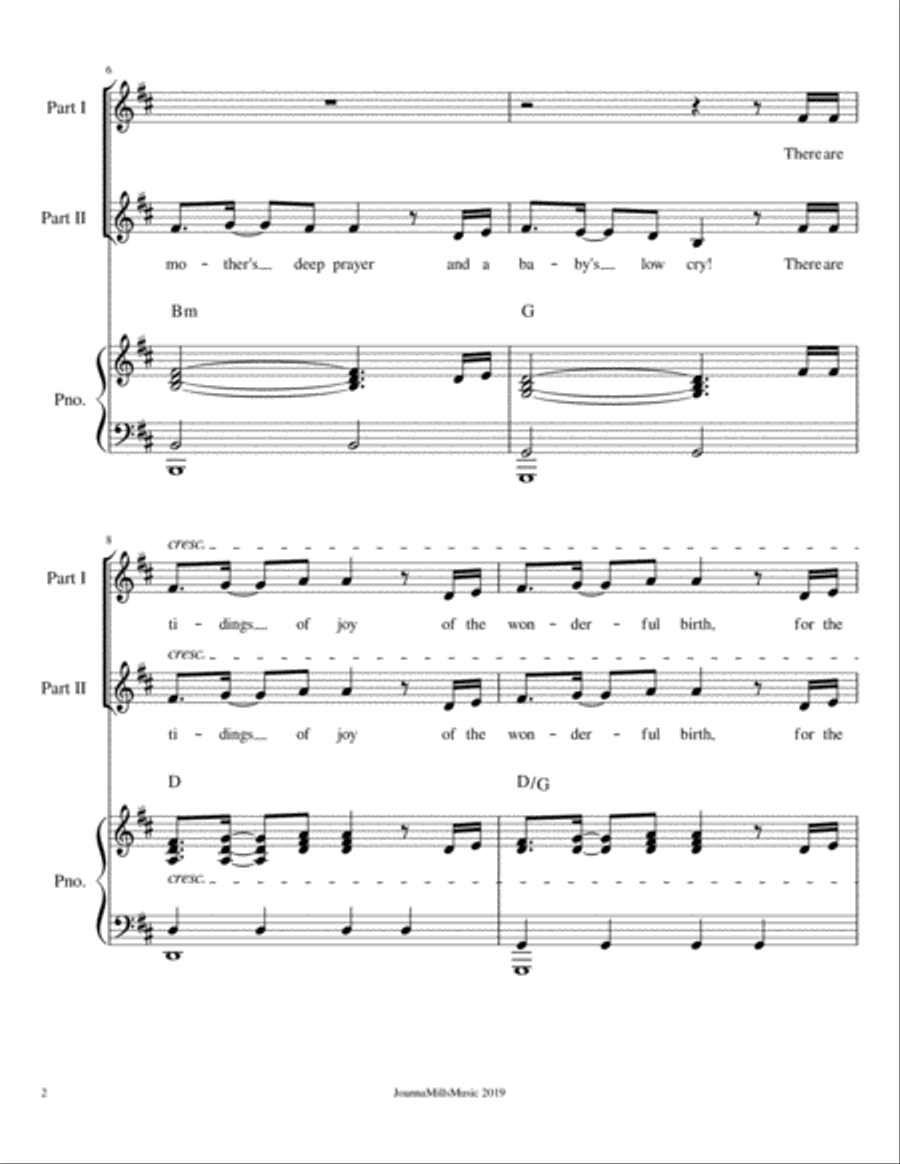 The Manger of Bethlehem (For 2-part Choir) 2-Part scores gallery preview page 3