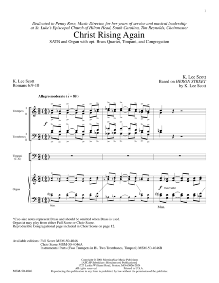 Christ Rising Again Choir scores gallery preview page 1