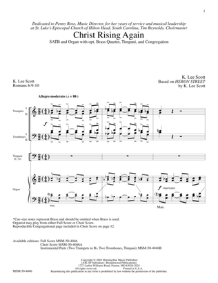 Christ Rising Again (Downloadable Full Score)