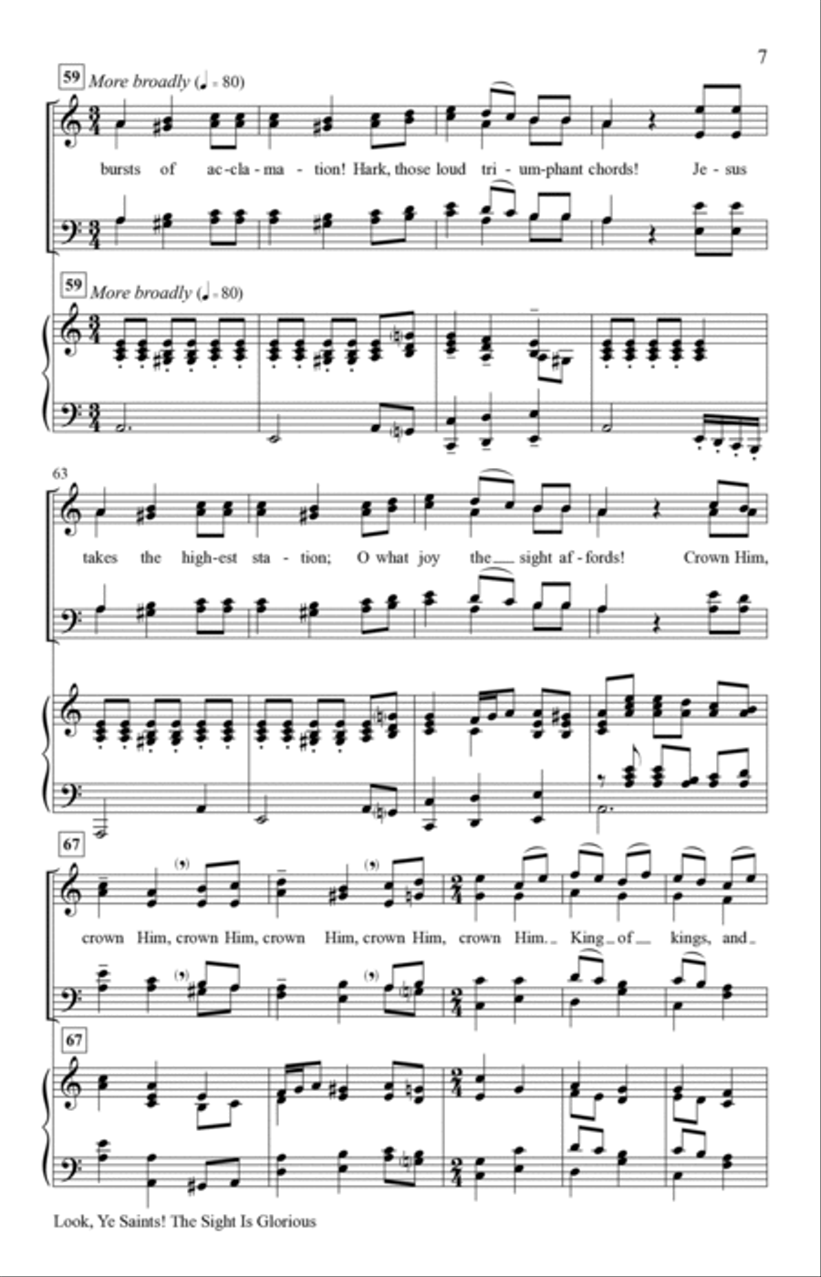 Look, Ye Saints! The Sight Is Glorious 4-Part scores gallery preview page 7
