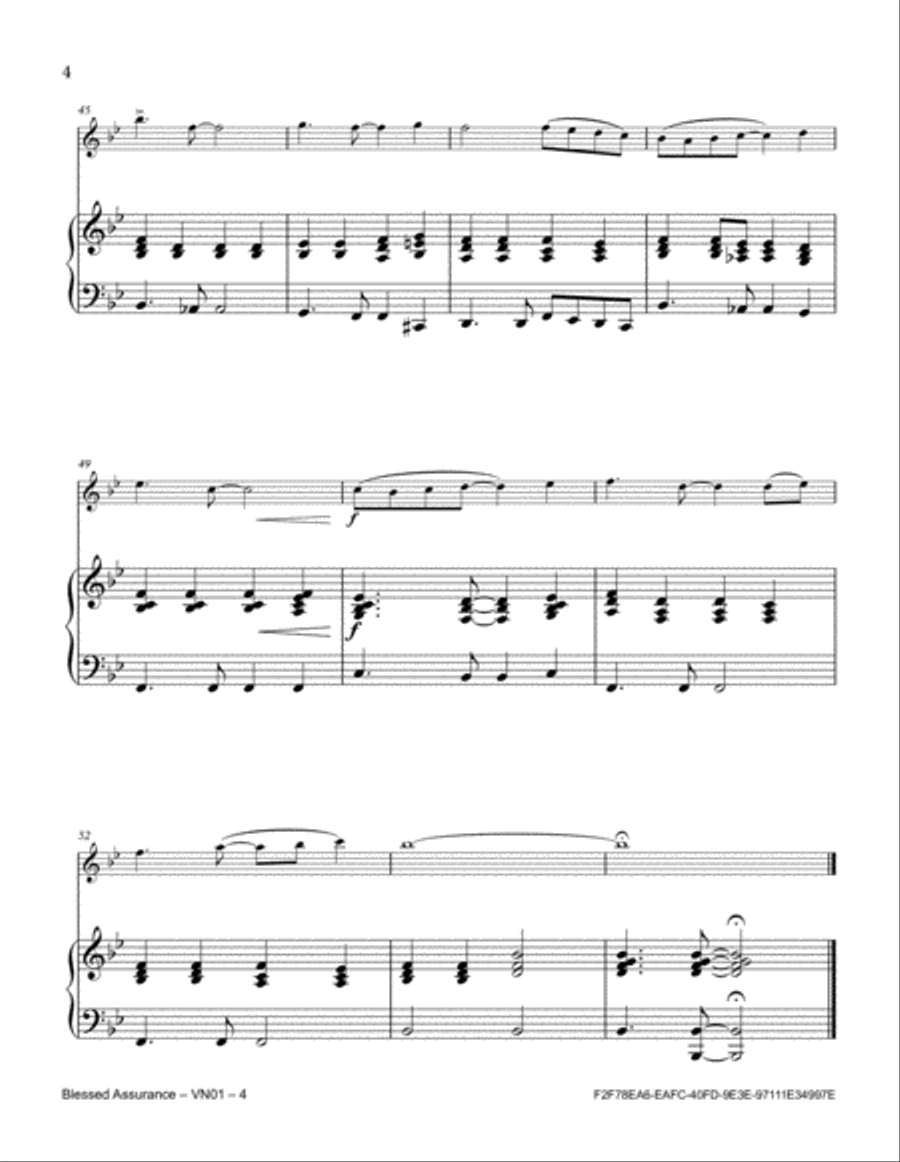 Blessed Assurance Violin Solo scores gallery preview page 4