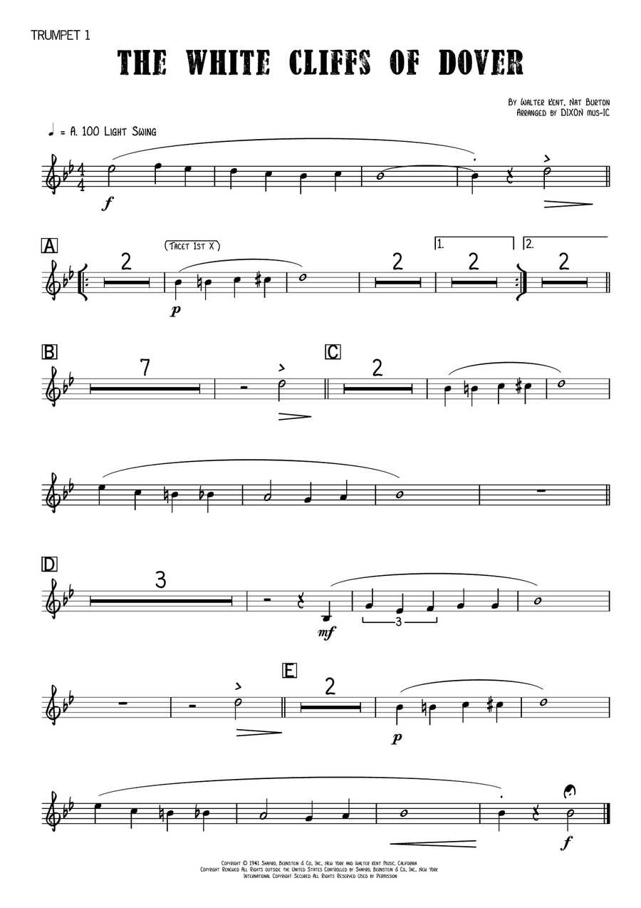 (there'll Be Bluebirds Over) The White Cliffs Of Dover Jazz Ensemble scores gallery preview page 6