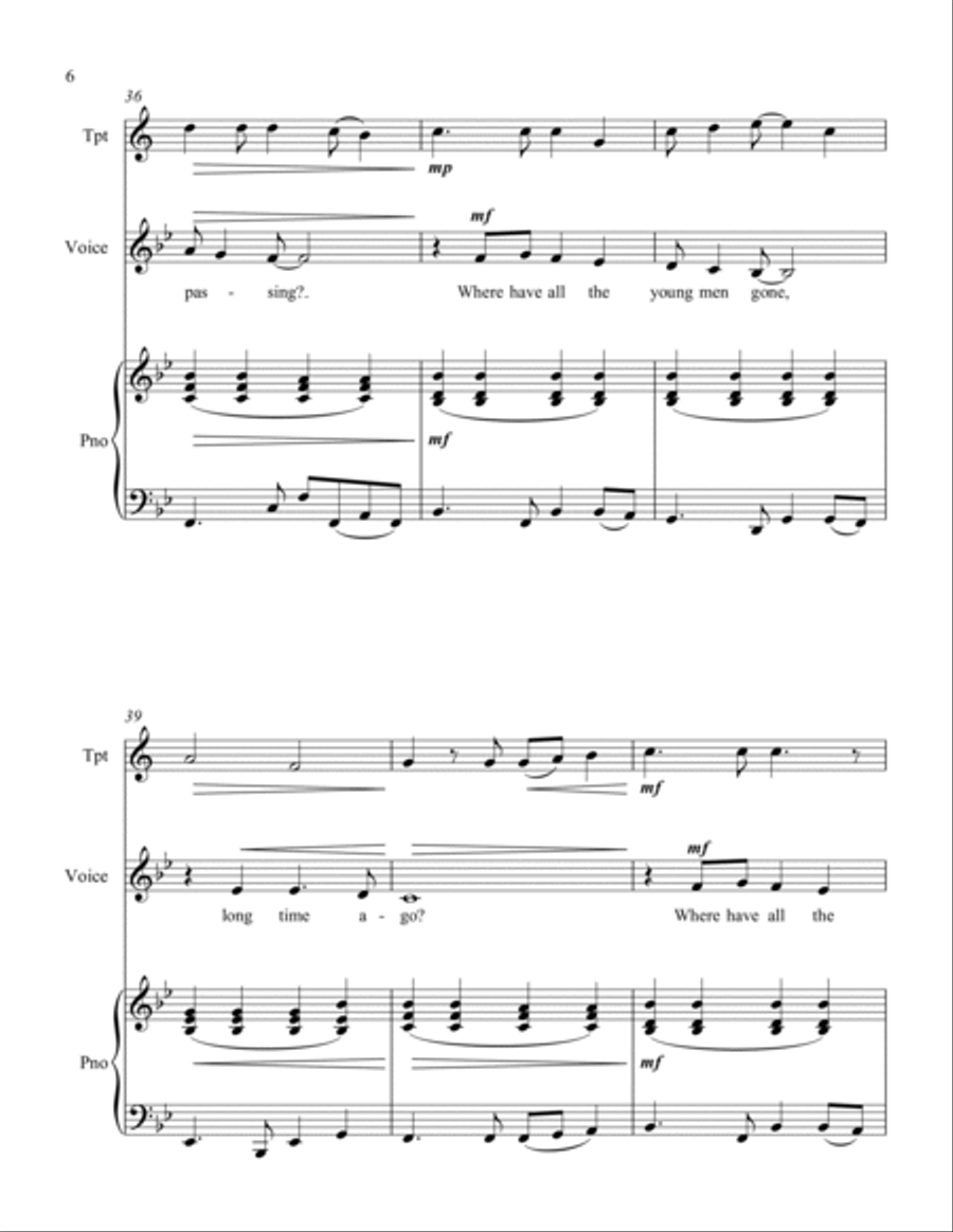 Where Have All The Flowers Gone? Unison Choir scores gallery preview page 6