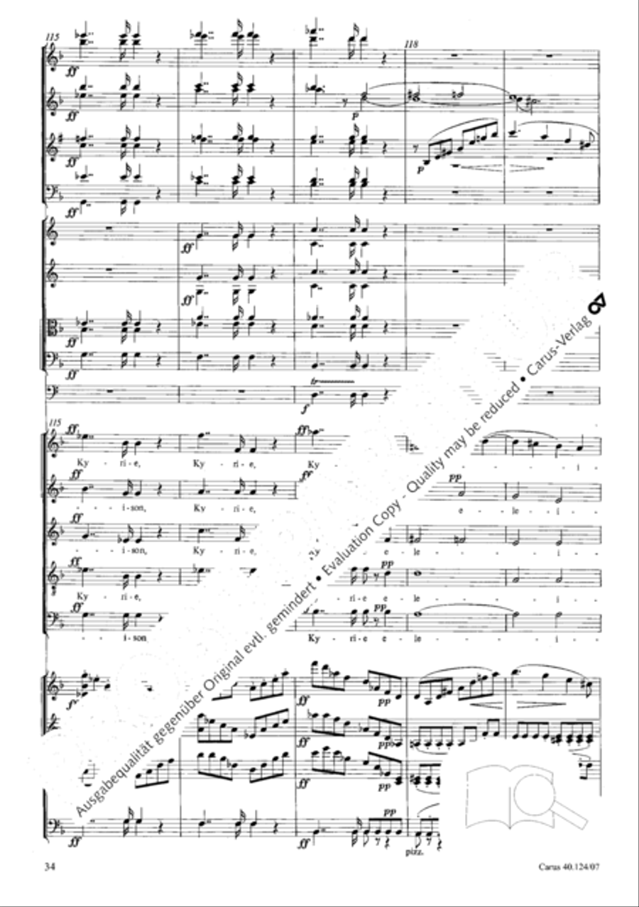 Kyrie in d + Herr Gott, dich loben wir Orchestra scores gallery preview page 35