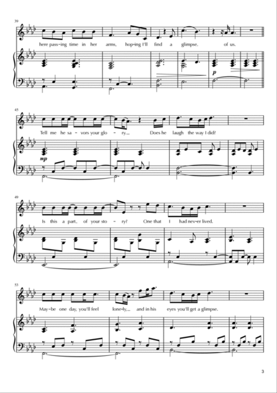 Glimpse Of Us Voice scores gallery preview page 3