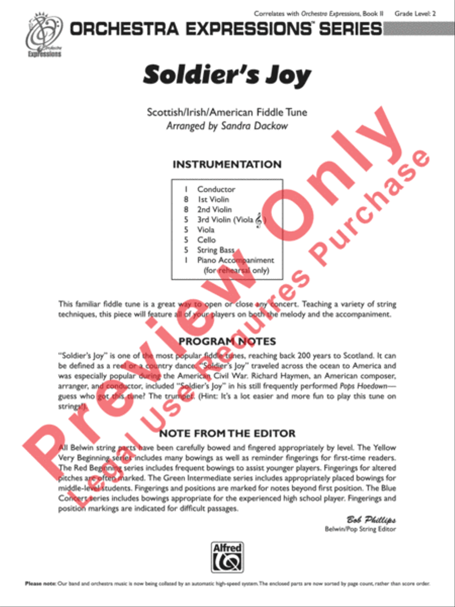 Soldier's Joy String Orchestra scores gallery preview page 2