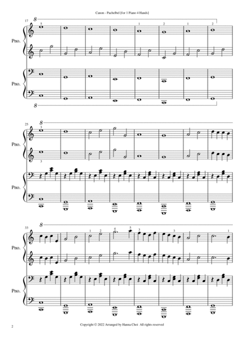Canon by J.Pachelbel [for Piano Duet /1 piano 4 hands] image number null