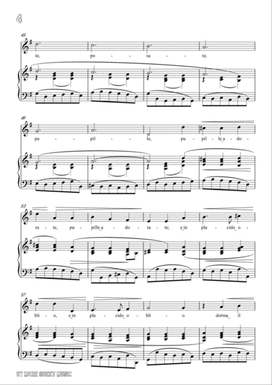 Bassani-Posate! Dormite! in G Major,for voice and piano