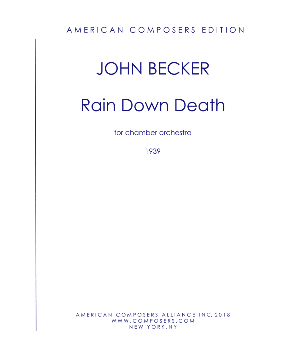 [Becker] Rain Down Death Chamber Orchestra scores gallery preview page 1
