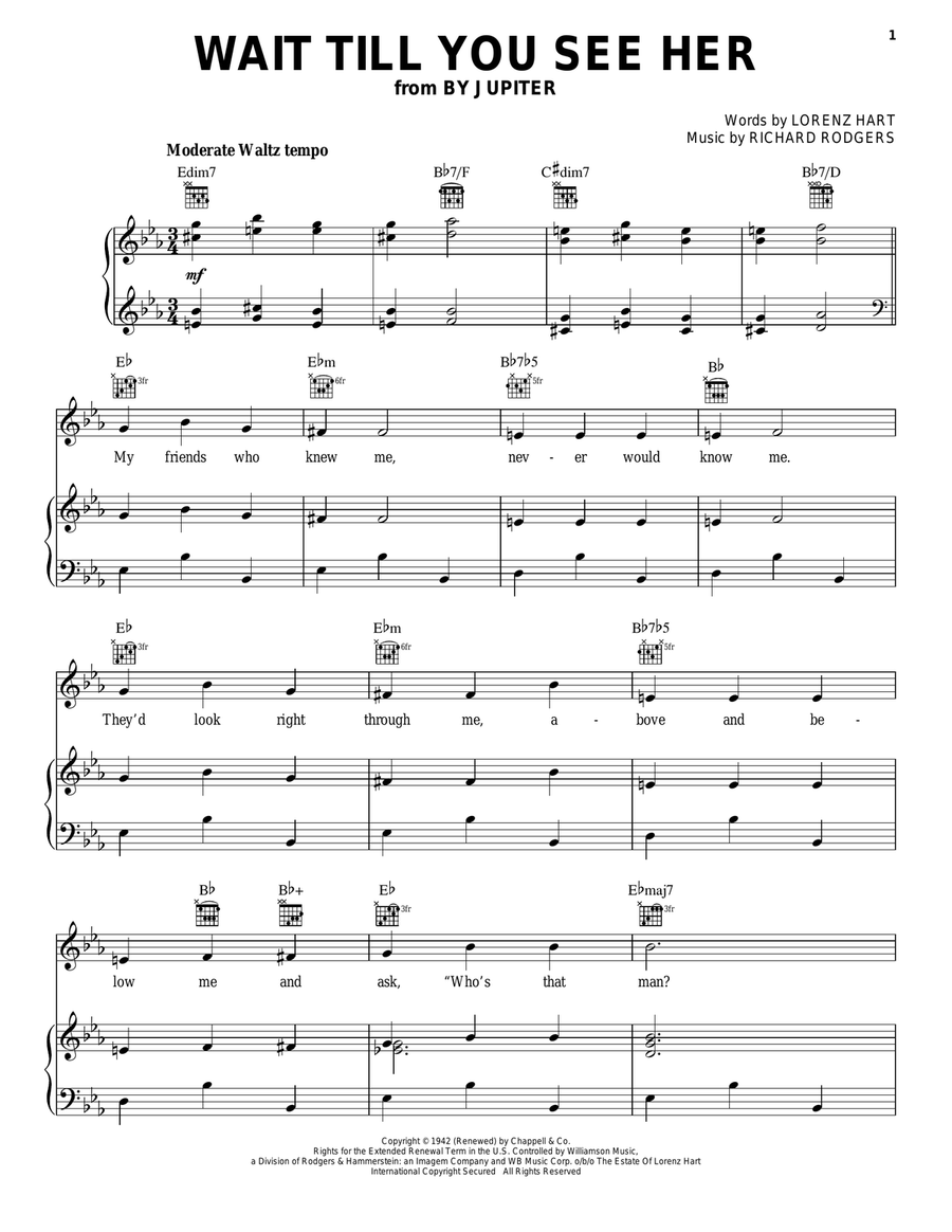 Wait Till You See Her Wait Till You See Her Piano, Vocal, Guitar scores gallery preview page 1