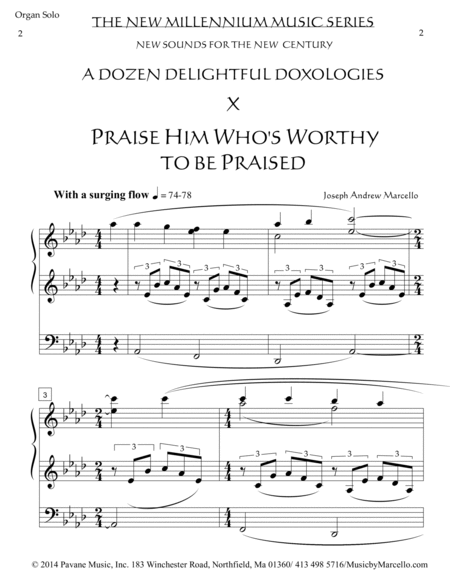Delightful Doxology X - Praise Him Who's Worthy to Be Praised - Organ (Ab) image number null