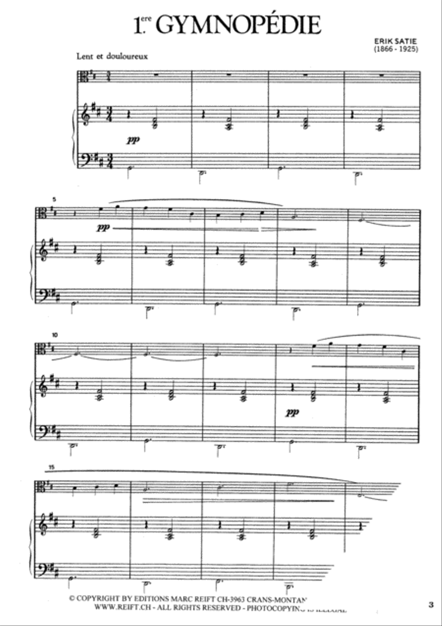 3 Gymnopedies Organ scores gallery preview page 3