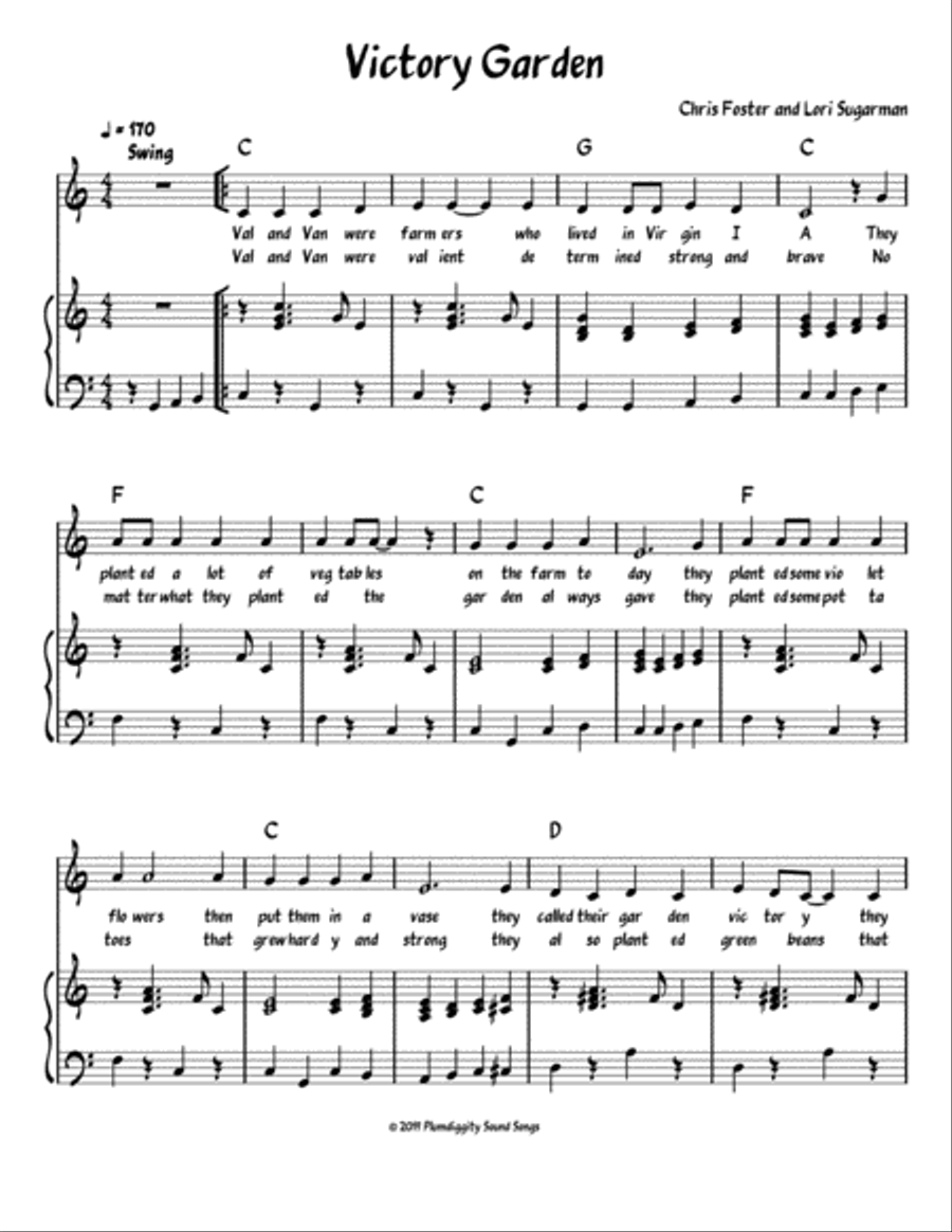 Victory Garden - Piano/Vocal/Guitar Piano, Vocal, Guitar scores gallery preview page 1