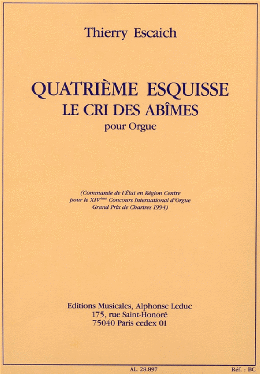 Escaich Esquisse No.4 Le Cri Des Abimes Organ Book Organ scores gallery preview page 1