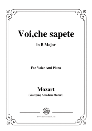 Mozart-Voi,che sapete,in B Major,for Voice and Piano
