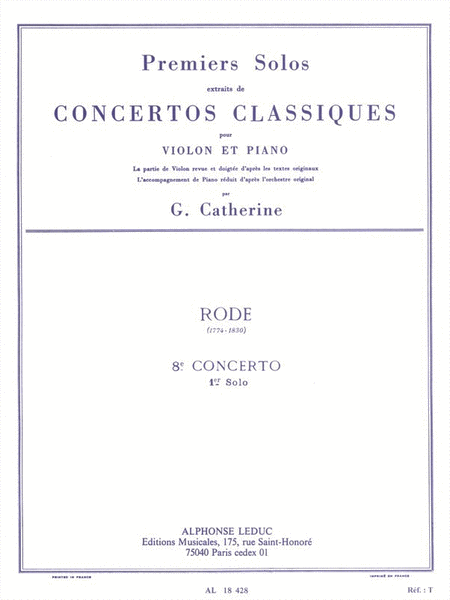 Premier Solos Concertos Classiques - Concerto No. 8, Solo No. 1