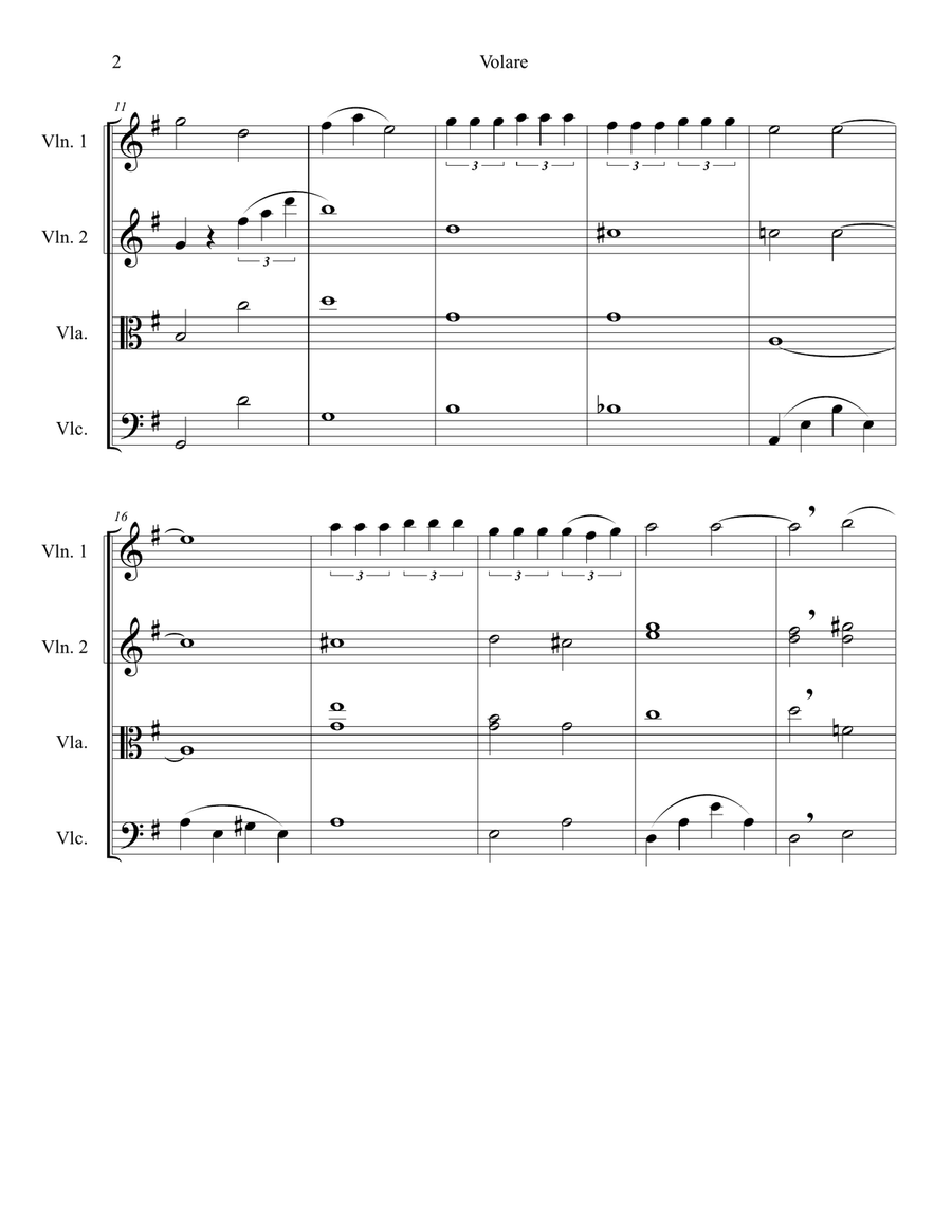 Volare String Quartet scores gallery preview page 2
