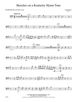 Sketches on a Kentucky Hymn Tune: (wp) B-flat Baritone B.C.