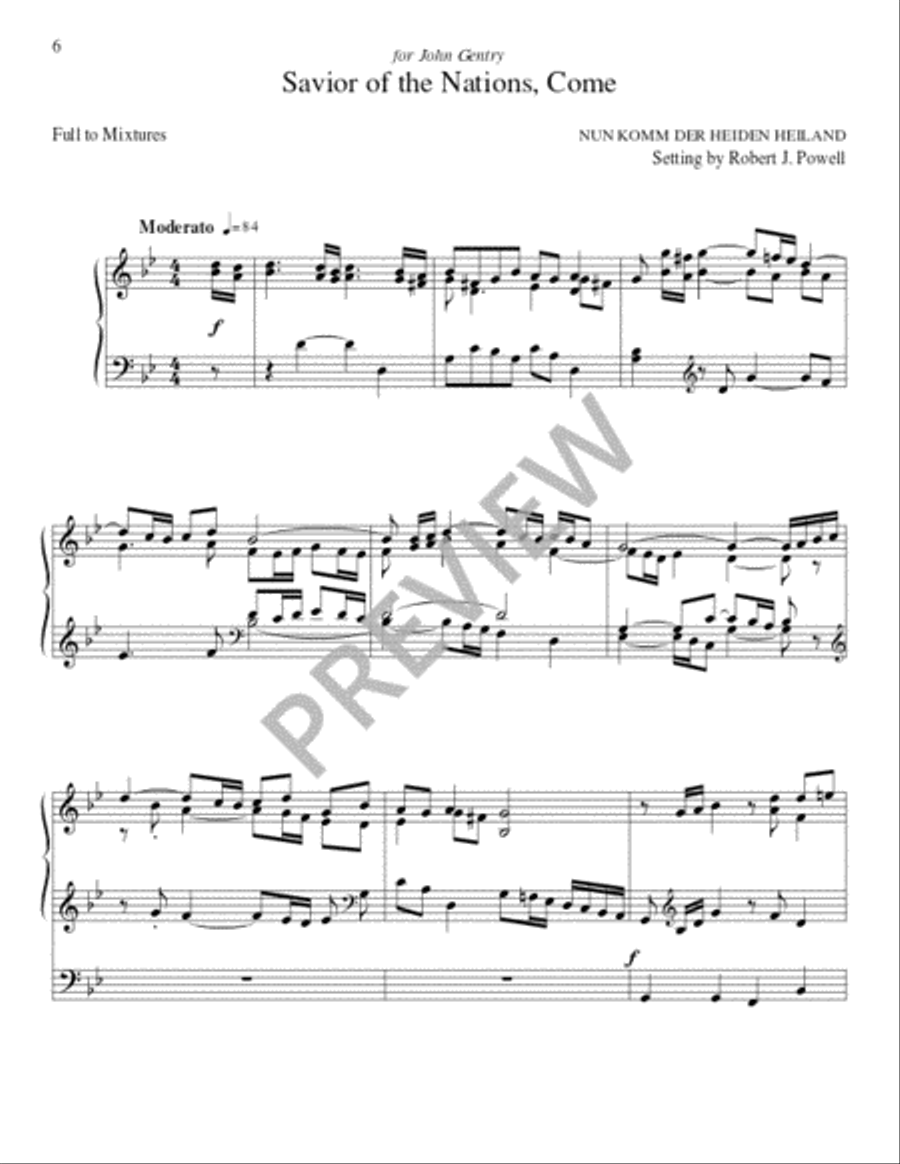 Ten Seasonal Hymn Tune Preludes for the Church Year Organ scores gallery preview page 7