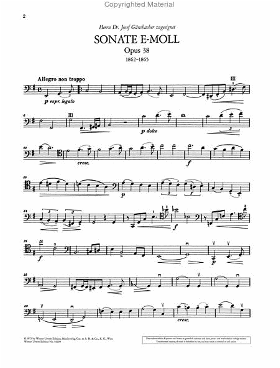 Sonata for piano and violoncello, E minor, Op. 38 Chamber Music scores gallery preview page 3