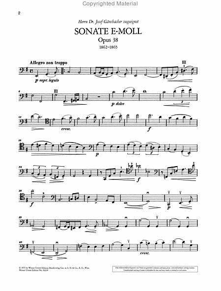 Sonata for piano and violoncello, E minor, Op. 38