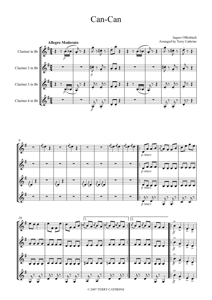 Can-Can Woodwind Quartet scores gallery preview page 1