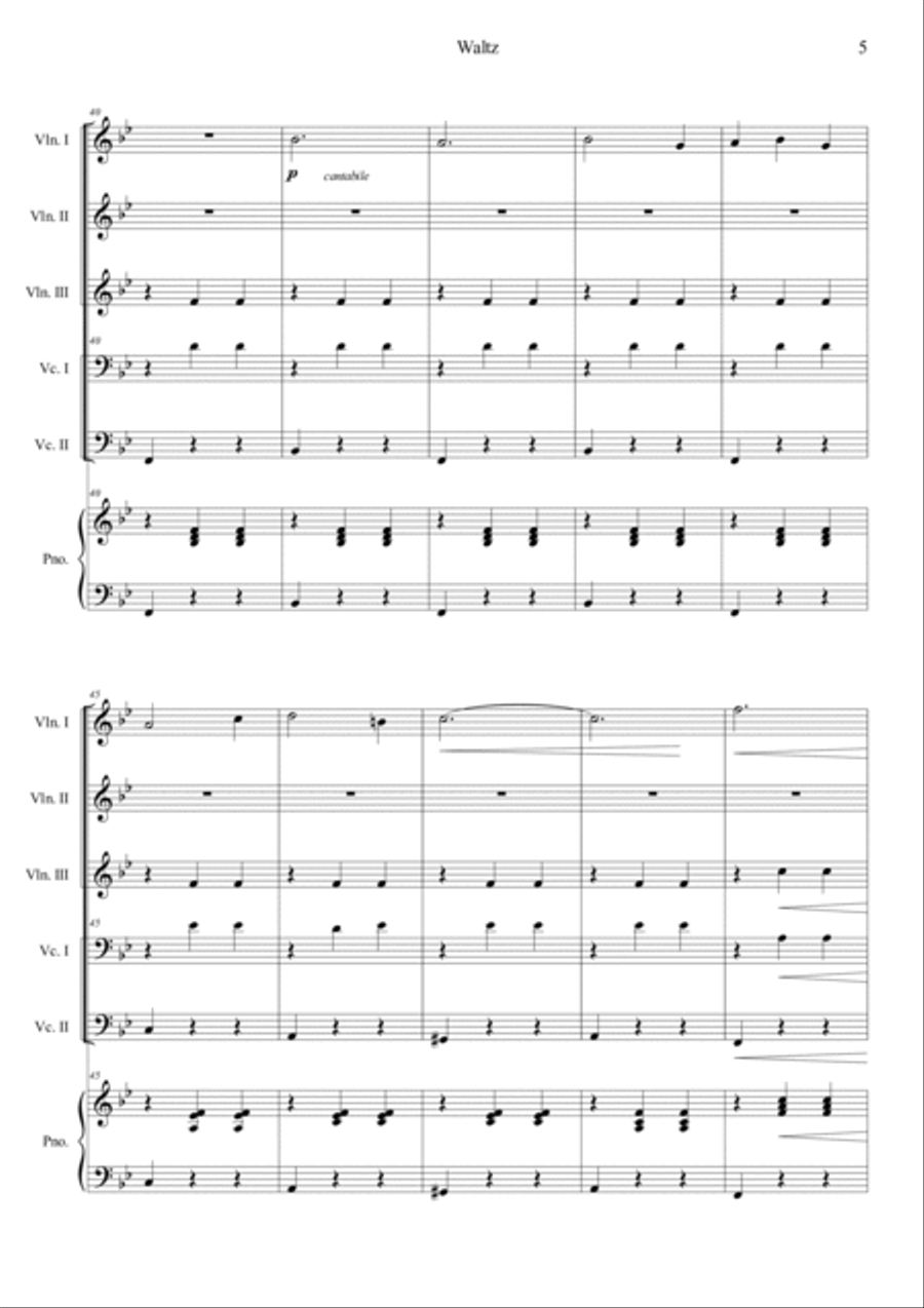 Waltz from Sleeping Beauty Piano Trio scores gallery preview page 5