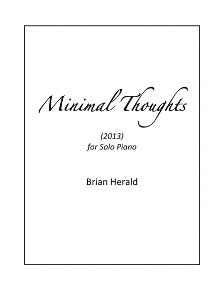 Minimal Thoughts for Solo Piano image number null